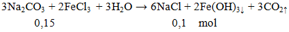 3Na2CO3 + 2FeCl3  + 3H2O → 6NaCl + 2Fe(OH)3↓ + 3CO2↑ | Cân bằng phương trình hóa học