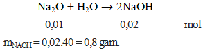 Na2O + H2O → 2NaOH | Cân vì thế phương trình hóa học