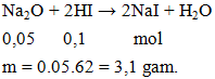 Na2O + 2HI → 2NaI + H2O | Cân bằng phương trình hóa học