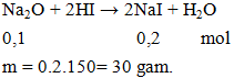 Na2O + 2HI → 2NaI + H2O | Cân bằng phương trình hóa học