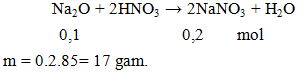 Na2O + 2HNO3 → 2NaNO3 + H2O | Cân bằng phương trình hóa học