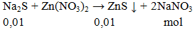 Na2S + Zn(NO3)2 → ZnS ↓ + 2NaNO3 | Cân bằng phương trình hóa học