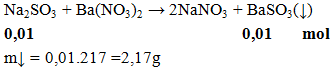 Na2SO3 + Ba(NO3)2 → 2NaNO3 + BaSO3(↓) | Cân bằng phương trình hóa học