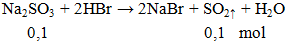 Na2SO3 + 2HBr → 2NaBr + SO2↑ + H2O | Cân bằng phương trình hóa học