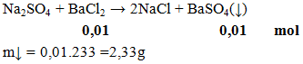 Na2SO4 + BaCl2 → 2NaCl + BaSO4( ) |  Cân vày phương trình hóa học