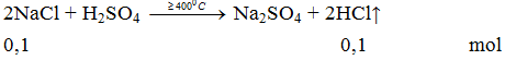 2NaCl + H2SO4 → Na2SO4 + 2HCl↑ | Cân bằng phương trình hóa học