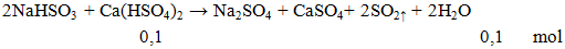 2NaHSO3 + Ca(HSO4)2 → Na2SO4 + CaSO4+ 2SO2 ↑ + 2H2O | Cân bằng phương trình hóa học