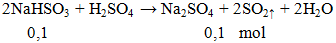 2NaHSO3 + H2SO4 → Na2SO4 + 2SO2 ↑ + 2H2O | Cân bằng phương trình hóa học