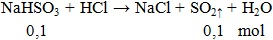 NaHSO3 + HCl → NaCl + SO2 ↑ + H2O | Cân bằng phương trình hóa học