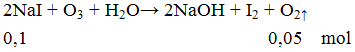 2NaI + O3 + H2O → 2NaOH + I2 + O2 ↑ | Cân bằng phương trình hóa học