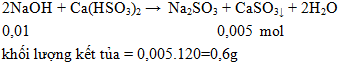 2NaOH + Ca(HSO3)2 →  Na2SO3 + CaSO3↓ + 2H2O | Cân bằng phương trình hóa học