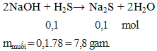 2NaOH + H2S → Na2S + 2H2O | Cân bằng phương trình hóa học