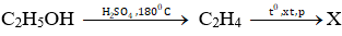 nCH<sub>2</sub>=CH<sub>2</sub> → (-CH<sub>2</sub>-CH<sub>2</sub> -)<sub>n</sub> | Cân bằng phương trình hóa học