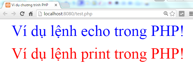 Lệnh print và lệnh echo trong PHP