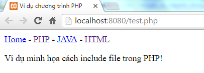 Include file trong PHP
