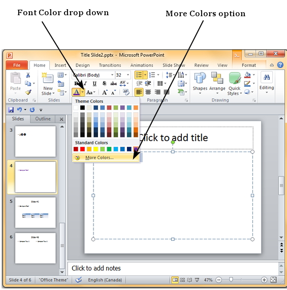 Как поменять шрифт в powerpoint