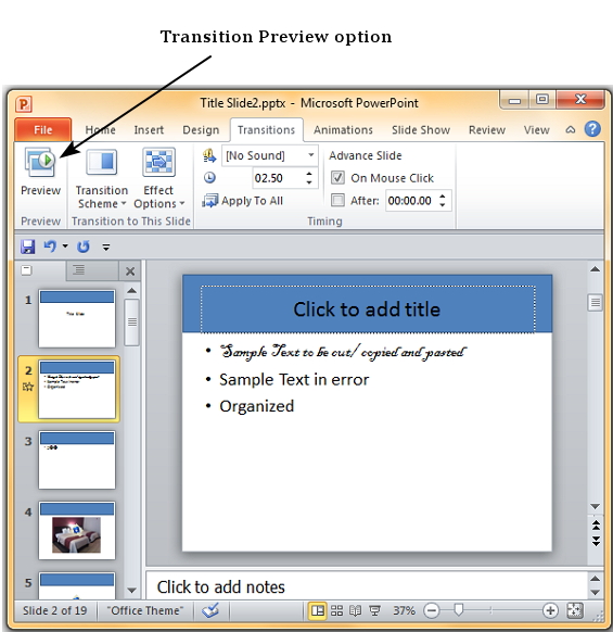 Thêm & Preview các hiệu ứng chuyển Slide trong Powerpoint 2010 | 70 bài học  Powerpoint miễn phí hay nhất