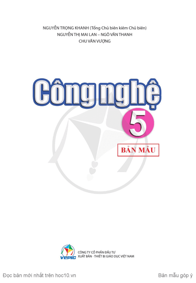 PDF Công nghệ lớp 5 Cánh diều