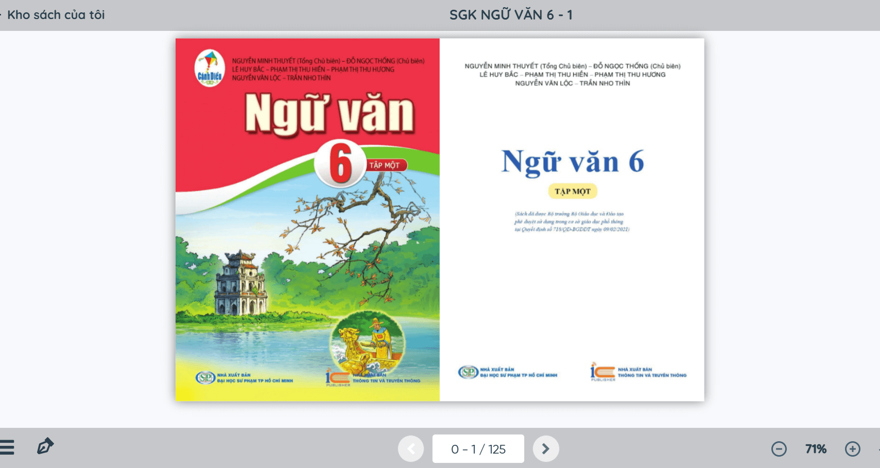 Sách Ngữ văn lớp 6 Cánh diều | Xem online, tải PDF