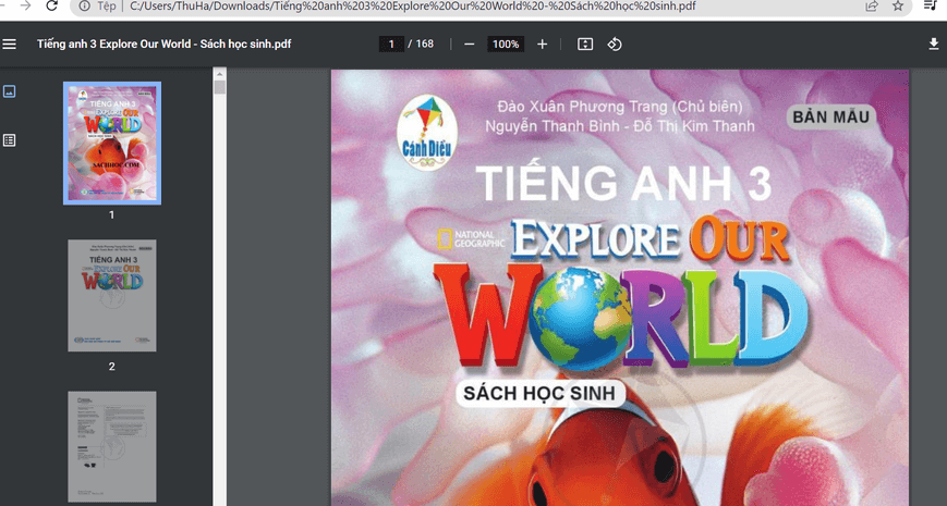 Sách Tiếng Anh lớp 3 Explore Our World Cánh diều | Xem online, tải PDF