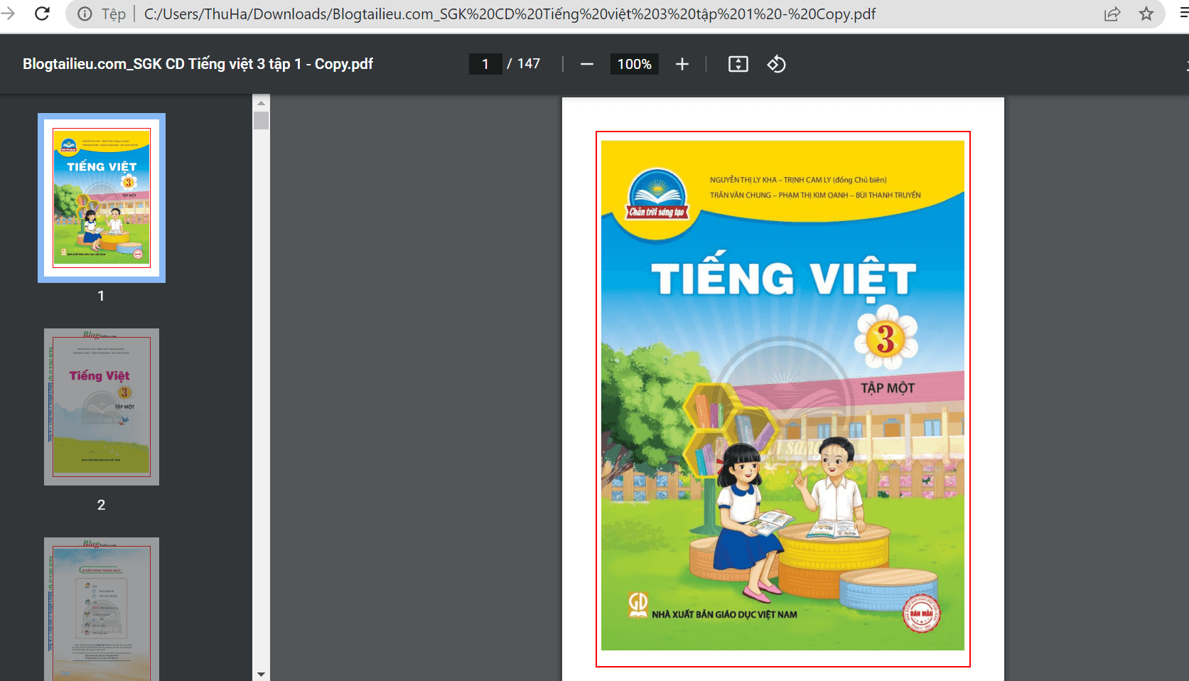 Sách Tiếng Việt lớp 3 Chân trời sáng tạo | Xem online, tải PDF