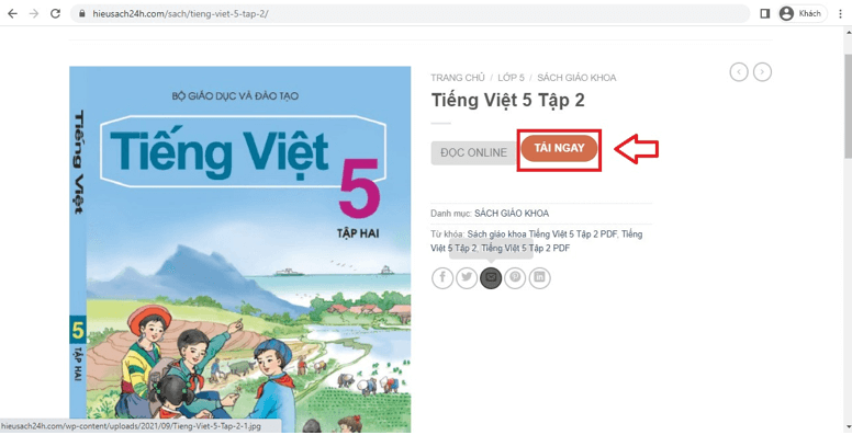 Sách Tiếng Việt lớp 5 (ảnh 1)