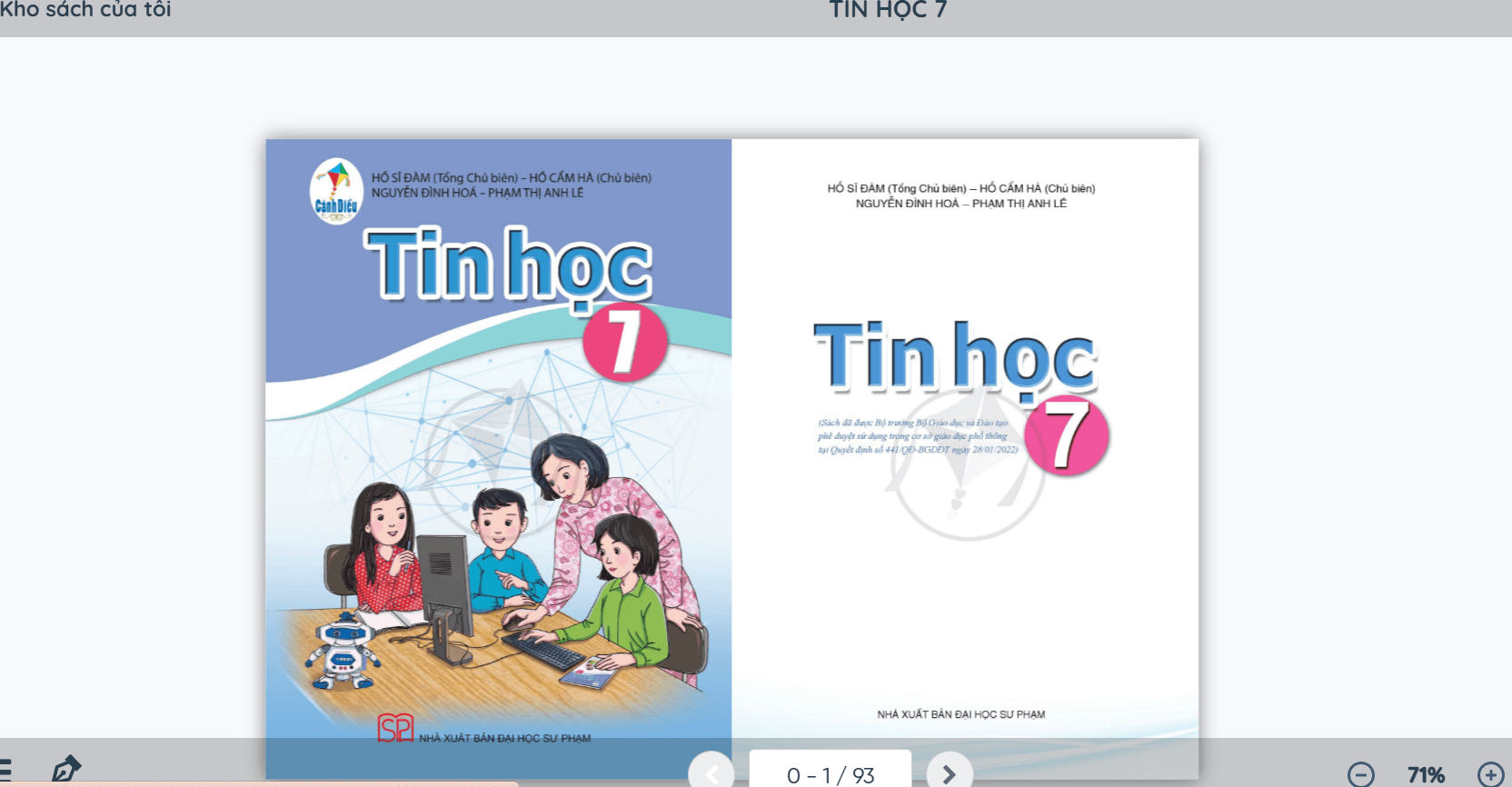 Sách Tin học lớp 7 Cánh diều | Xem online, tải PDF