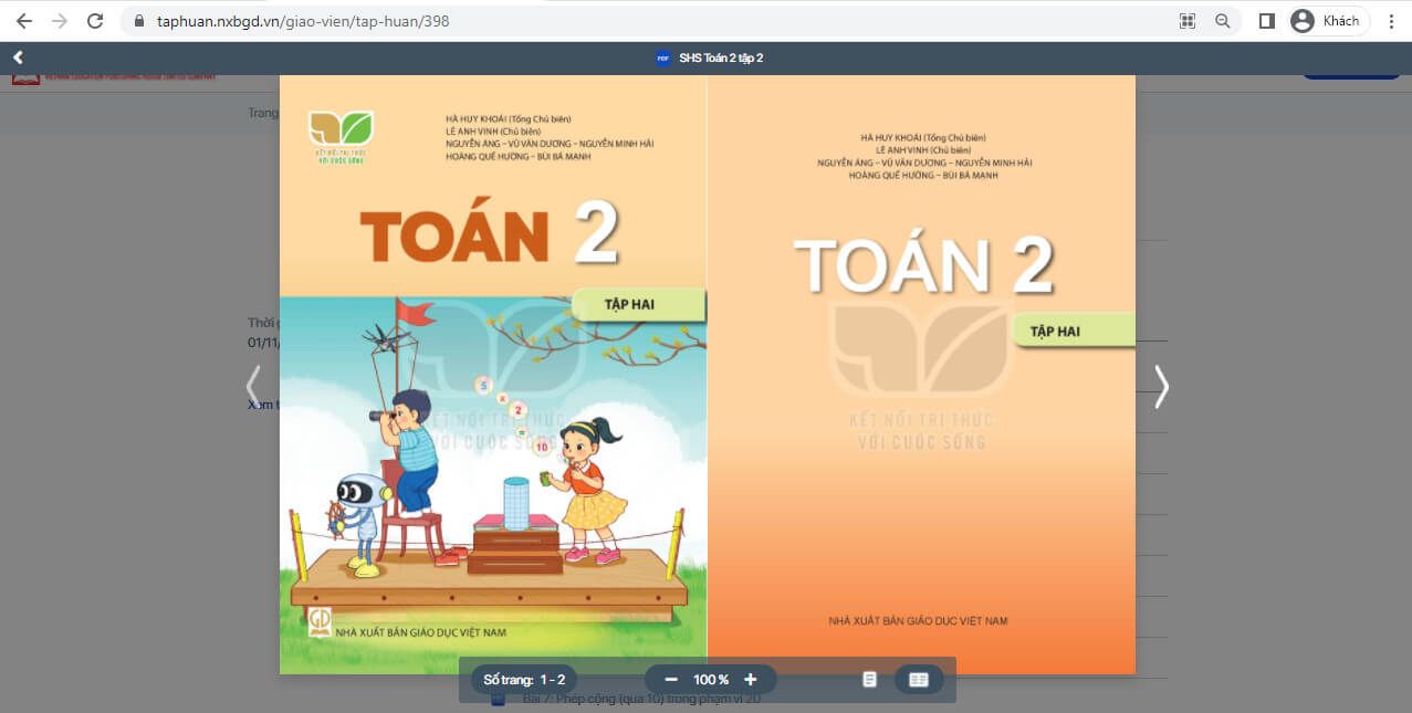 Sách Toán lớp 2 Kết nối tri thức | Xem online, tải PDF