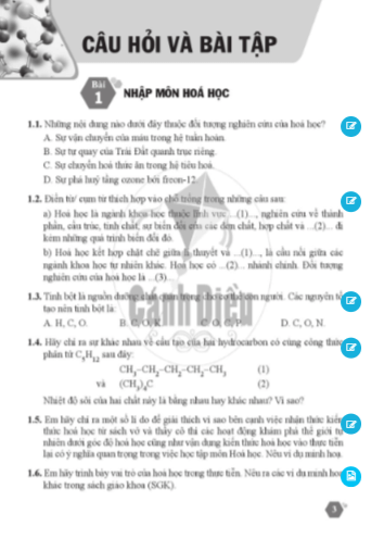 SBT Hóa học 10 Cánh diều PDF