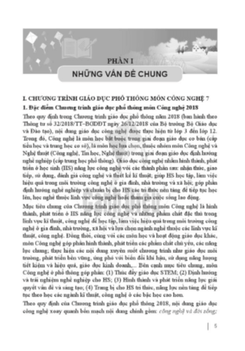 Sách giáo viên Công nghệ 7 Cánh diều PDF