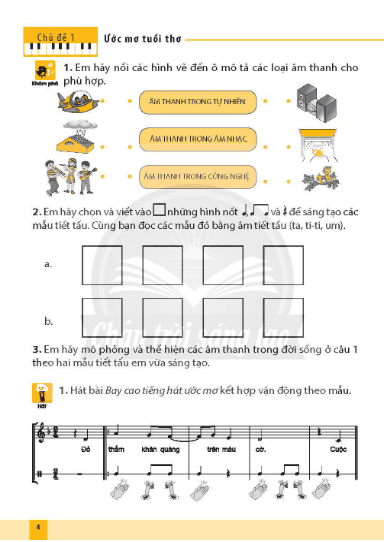 Vở bài tập Âm nhạc lớp 4 Chân trời sáng tạo PDF