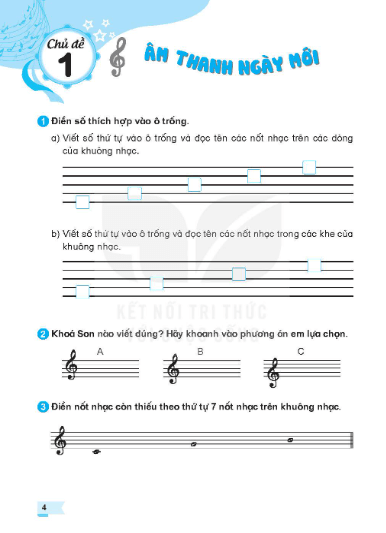 Vở bài tập Âm nhạc lớp 4 Kết nối tri thức PDF