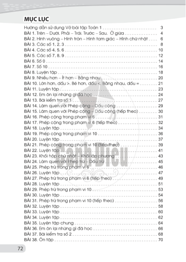 Vở bài tập Toán lớp 1 Cánh diều PDF