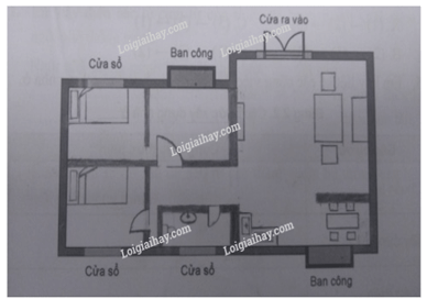 Giả sử em có một diện tích (như dưới đây). Hãy thiết kế bố trí các phòng (khu vực) độc lập