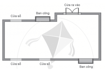 Giả sử em có một diện tích (như dưới đây). Hãy thiết kế bố trí các phòng (khu vực) độc lập