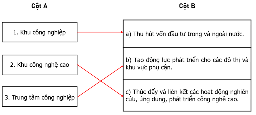 Nối các ý ở cột A với các ý ở cột B cho phù hợp với vai trò của một số hình thức tổ chức