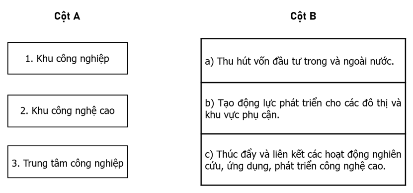 Nối các ý ở cột A với các ý ở cột B cho phù hợp với vai trò của một số hình thức tổ chức