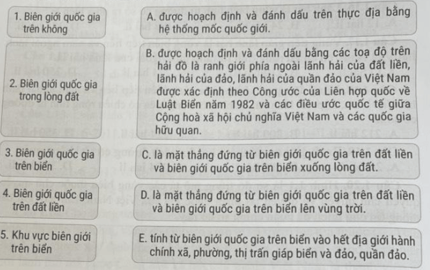 Nối các thông tin ở hai cột dưới đây để được kết quả đúng