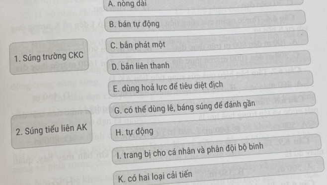 Nối thông tin ở hai cột để có kết quả đúng