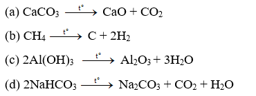 Cho các phản ứng hóa học sau: