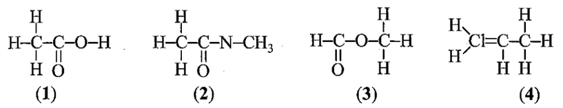 Công thức nào dưới đây biểu diễn đúng cấu tạo hoá học của chất?