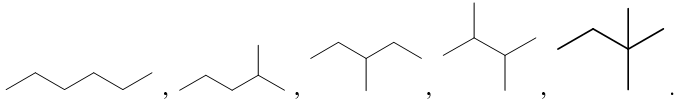 Số đồng phân cấu tạo ứng với công thức phân tử C6H14 là