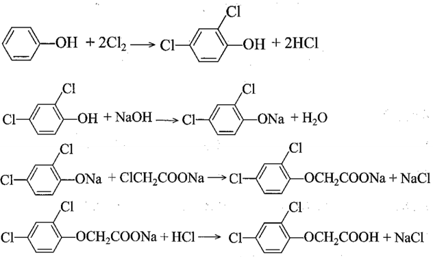 Để điều chế 2,4-dichlorophenoxyacetic acid (2,4-D) dùng làm chất