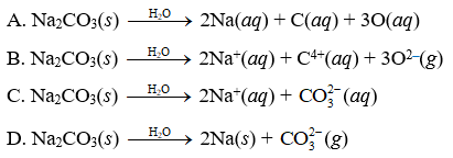 Phương trình mô tả sự điện li của Na2CO3 trong nước là