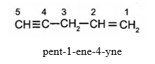 Gọi tên hydrocarbon sau theo danh pháp thay thế: CH≡C-CH2-CH=CH2