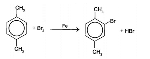 Arene (B) có công thức phân tử C8H8. Khi có mặt bột sắt, (B) tác dụng với bromine