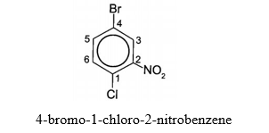 Cho hợp chất sau: Tên gọi của hợp chất theo danh pháp thay thế là A. 4-chloro-1 -bromo-3-nitrobenzene