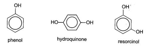 So sánh nhiệt độ nóng chảy của 3 chất phenol, hydroquinone (4-hydroxyphenol) và resorcinol ^3-hydroxyphenol)