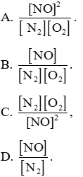 Xét cân bằng tạo ra nitrogen I oxide ở nhiệt độ 2000oC