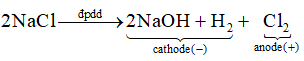Khi điện phân dung dịch NaCl có màng ngăn các chất được tạo ra ở anode (cực dương)